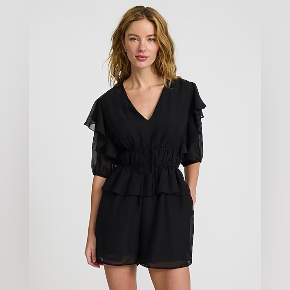 Express Black Ruffled Jumpsuit